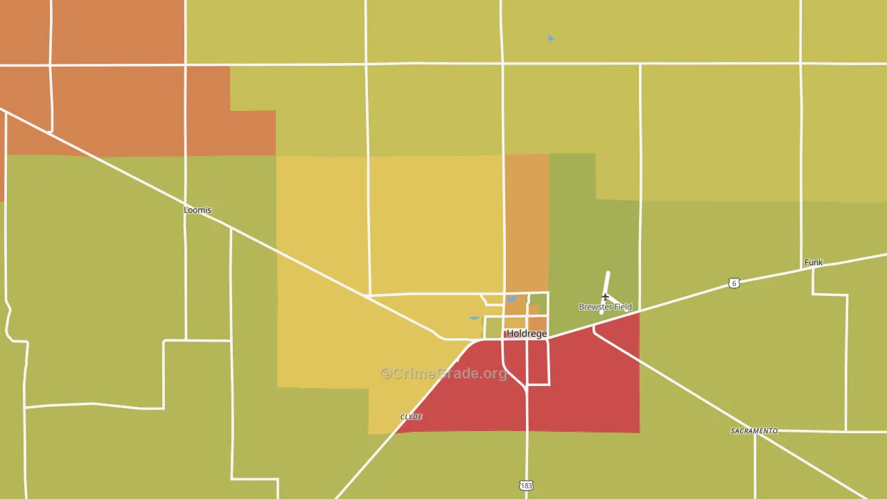 Phelps County, NE Map of Drug-Related Crime Rates