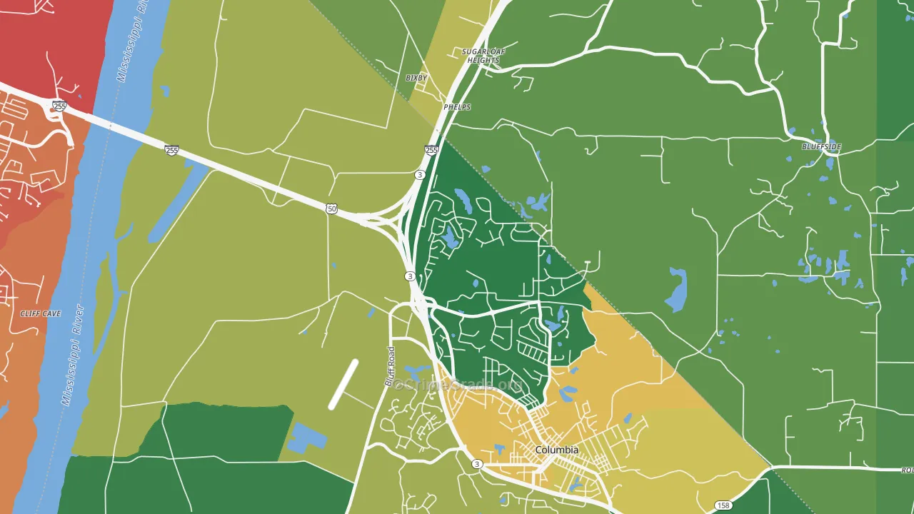 Phelps, IL Map of Drug-Related Crime Rates