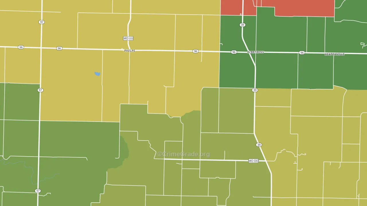 Phelps, MO Map of Drug-Related Crime Rates
