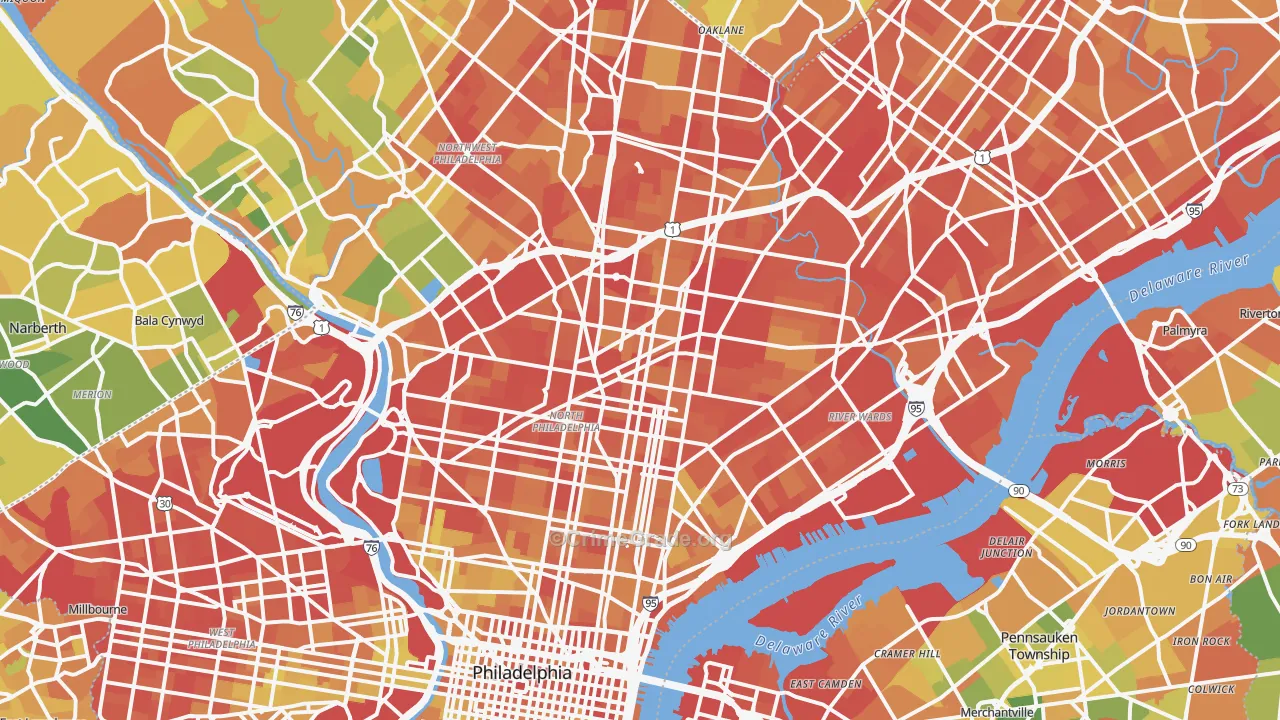 Philadelphia County, PA Map of Drug-Related Crime Rates