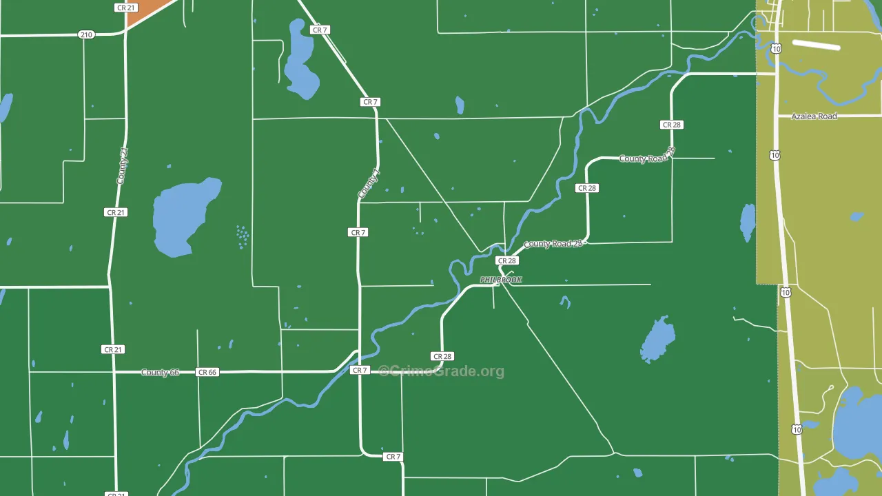 Philbrook, MN Map of Drug-Related Crime Rates
