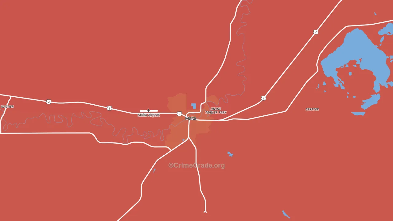 Phillips County, MT Map of Drug-Related Crime Rates