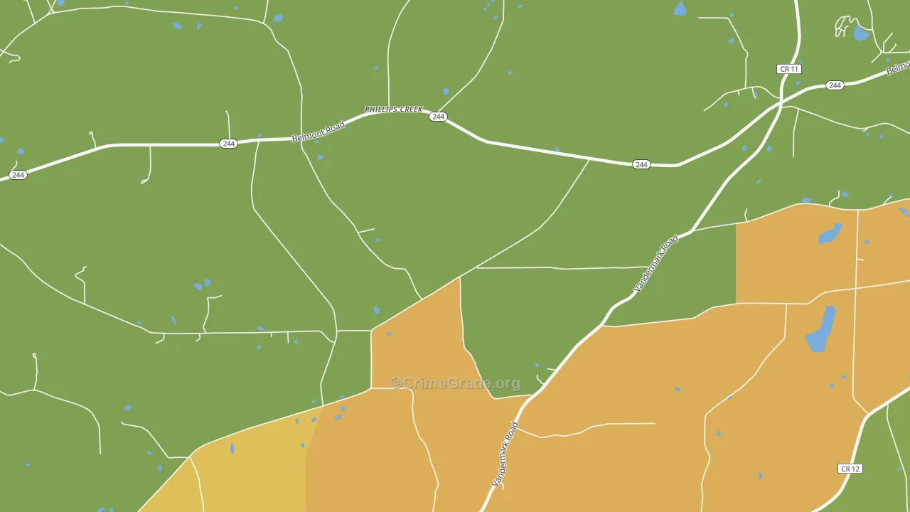 Phillips Creek, NY Map of Drug-Related Crime Rates