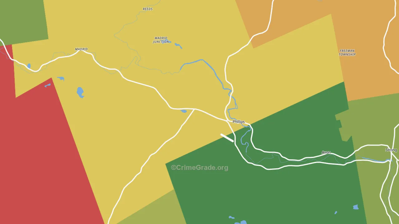Phillips, ME Map of Drug-Related Crime Rates