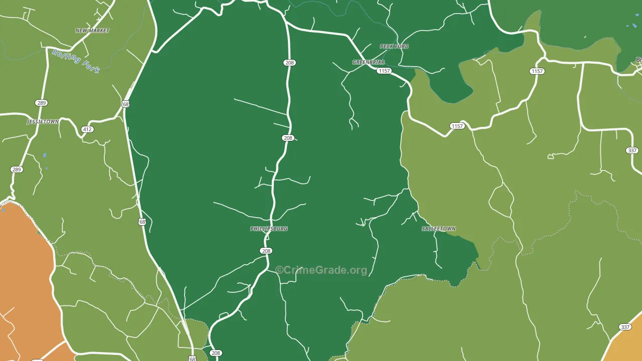 Phillipsburg, KY Map of Drug-Related Crime Rates