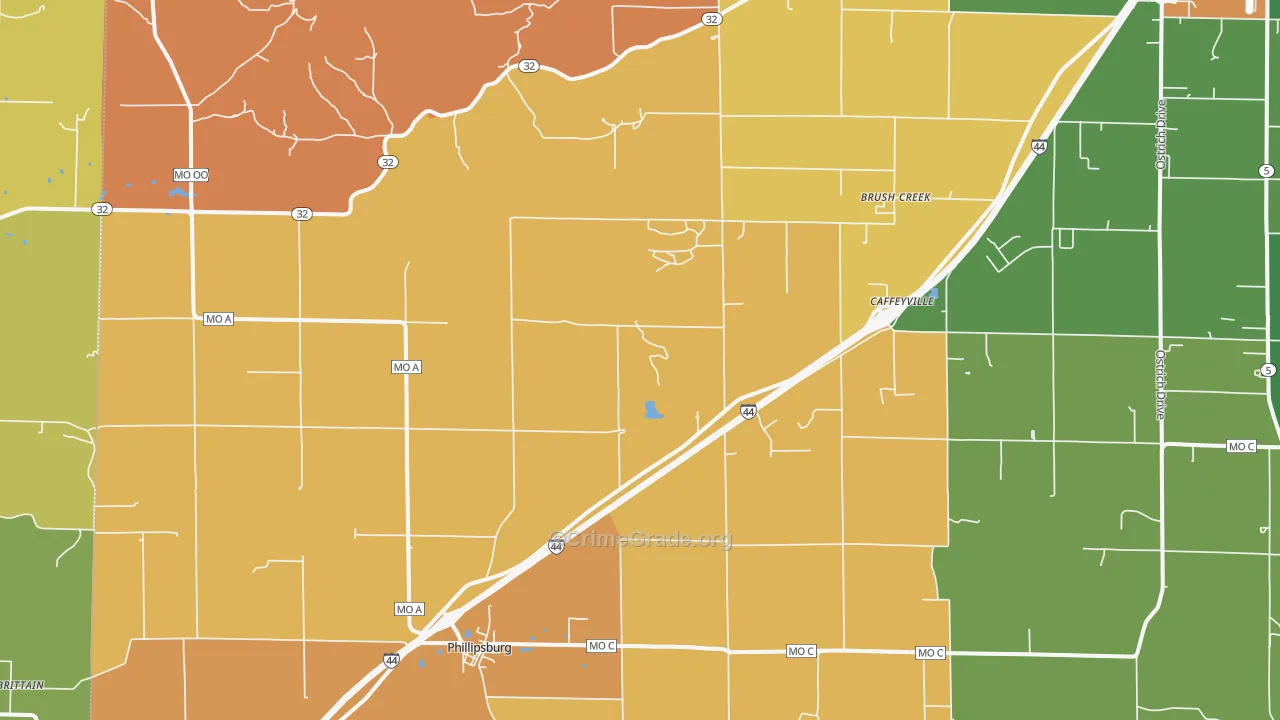 Phillipsburg, MO Map of Drug-Related Crime Rates