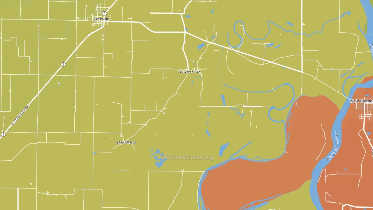 Phillipstown, IL Map of Drug-Related Crime Rates