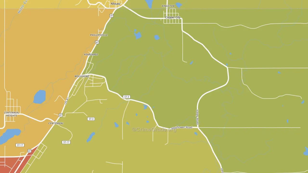 Phillipsville, MI Map of Drug-Related Crime Rates