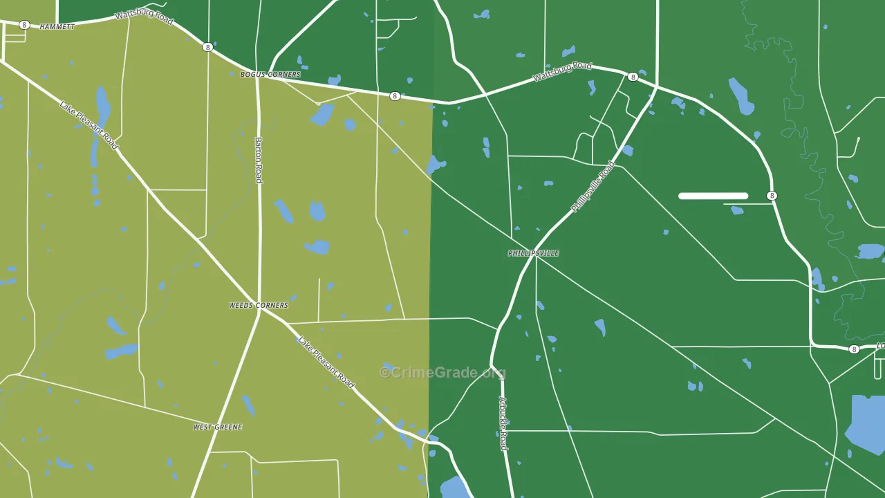 Phillipsville, PA Map of Drug-Related Crime Rates