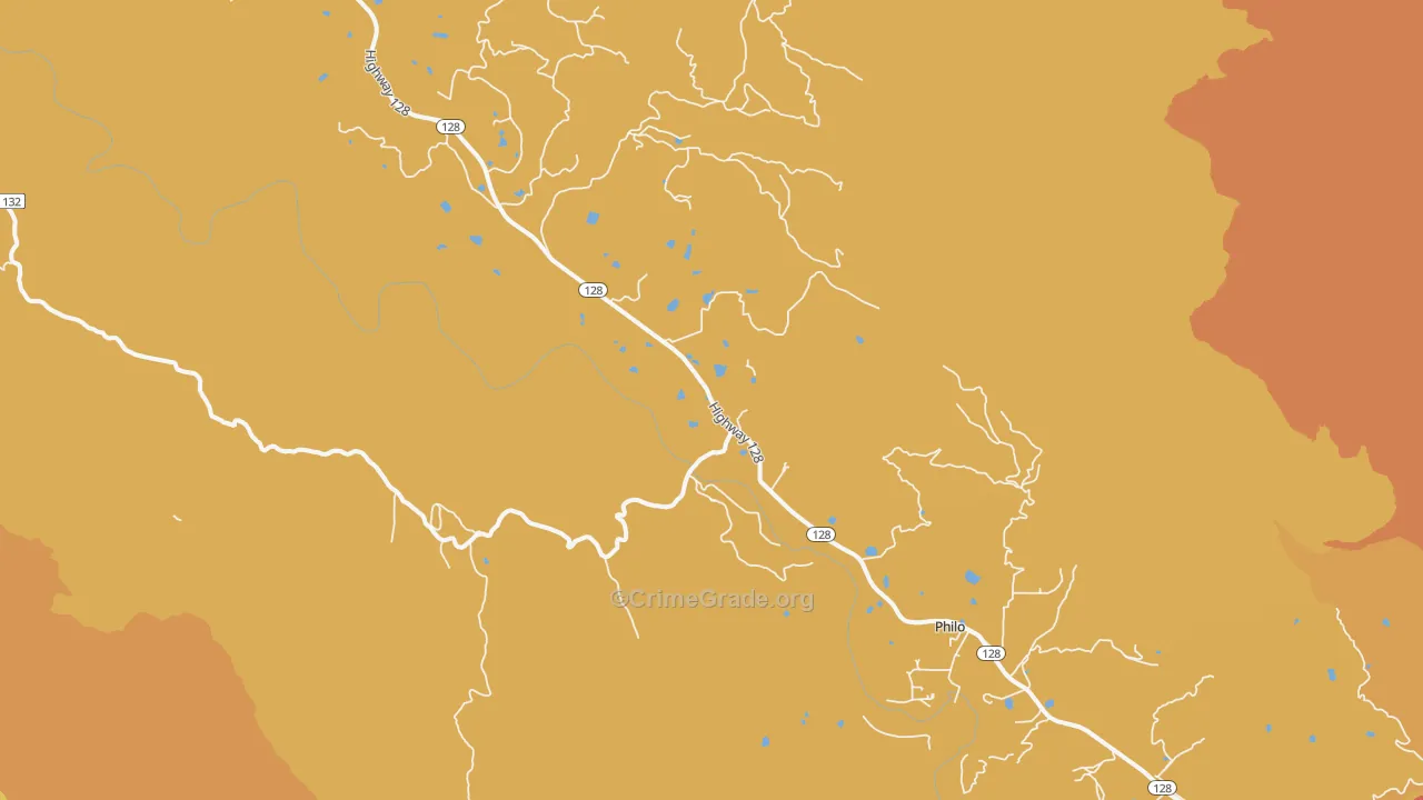Philo, CA Map of Drug-Related Crime Rates