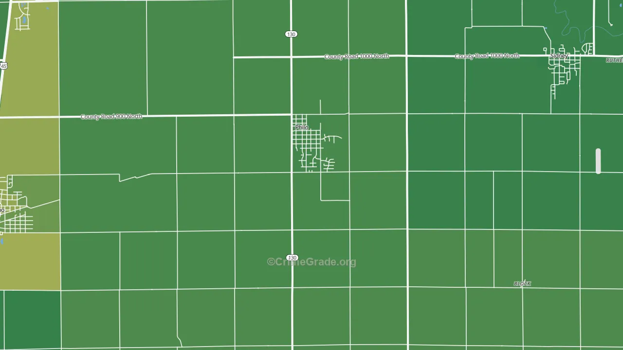 Philo, IL Map of Drug-Related Crime Rates