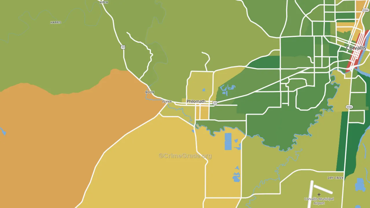 Philomath, OR Map of Drug-Related Crime Rates