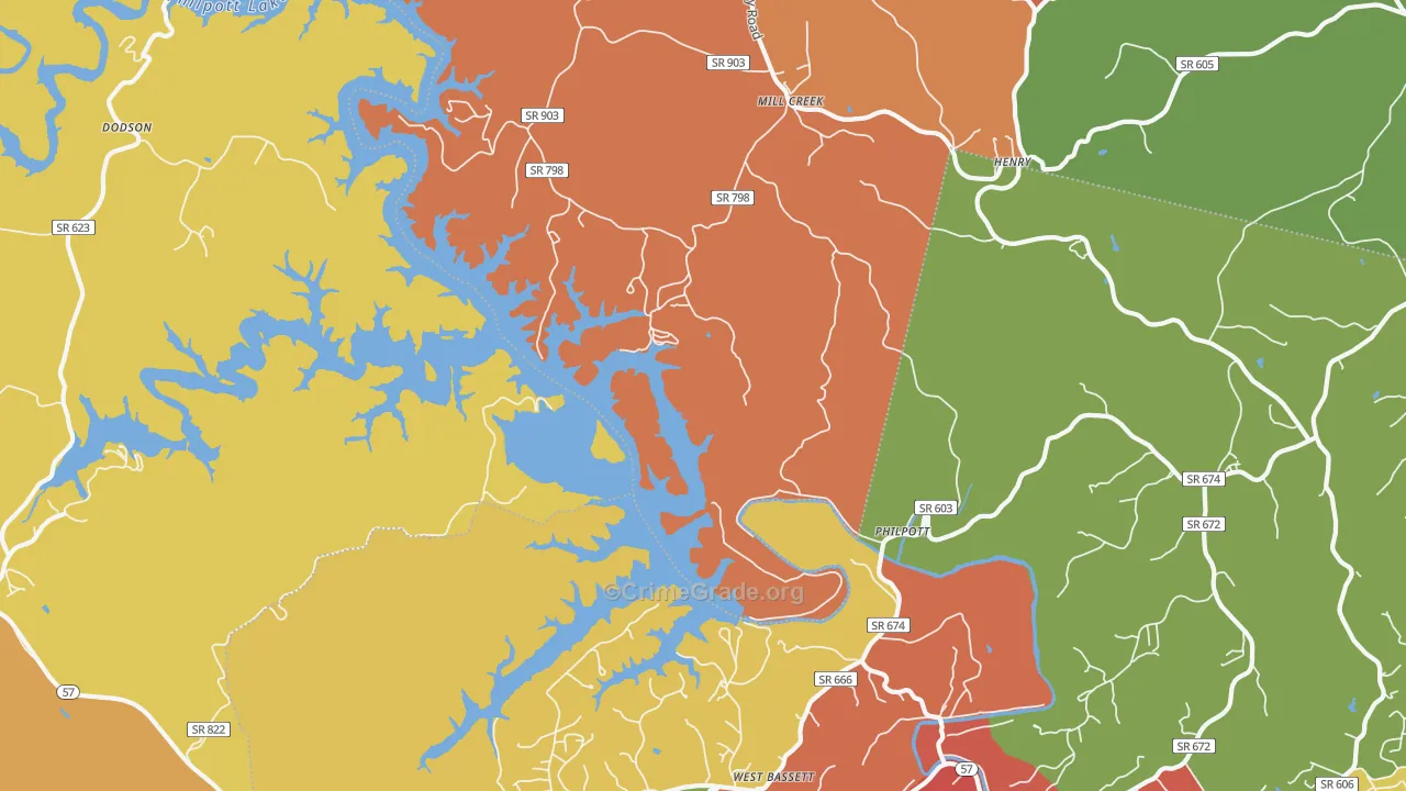 Philpott, VA Map of Drug-Related Crime Rates