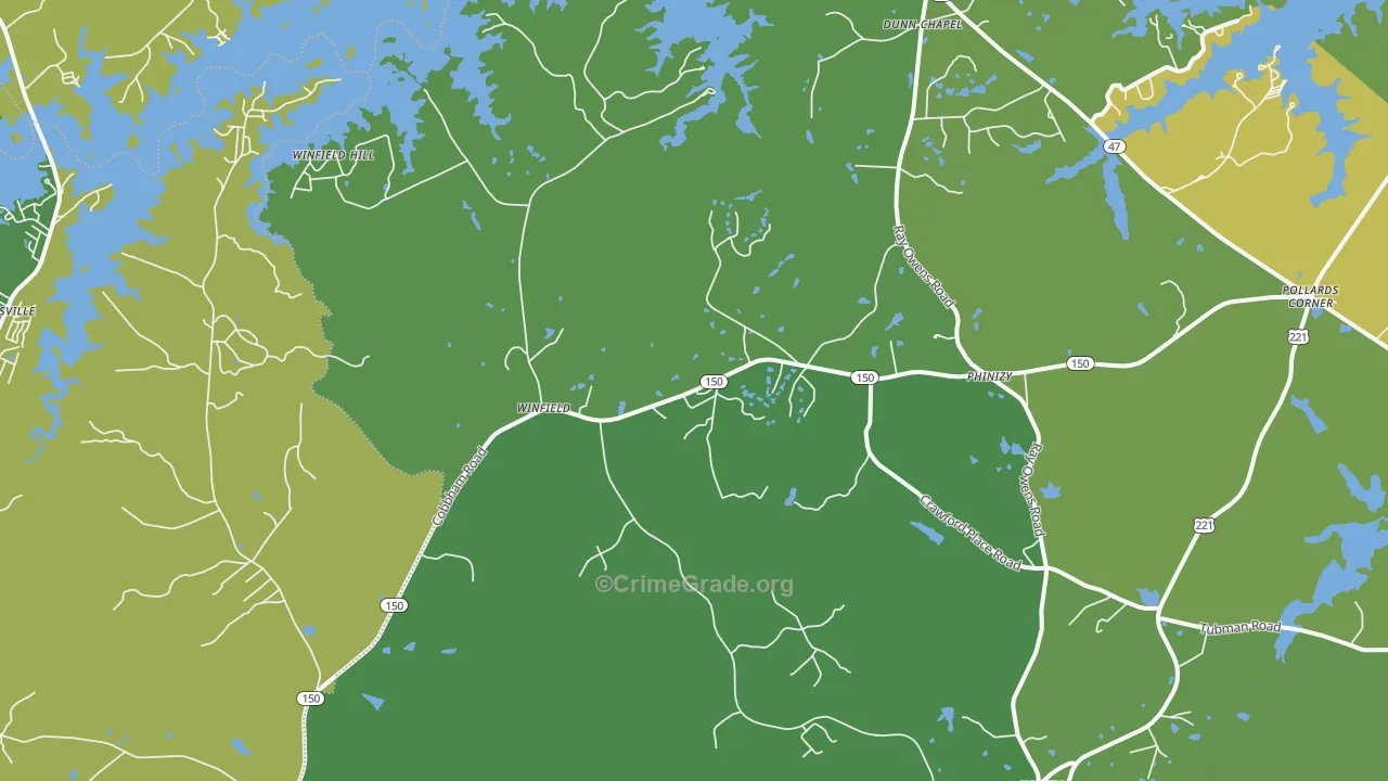 Phinizy, GA Map of Drug-Related Crime Rates