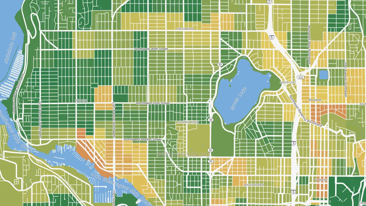 Phinney Ridge, Seattle, WA Map of Drug-Related Crime Rates