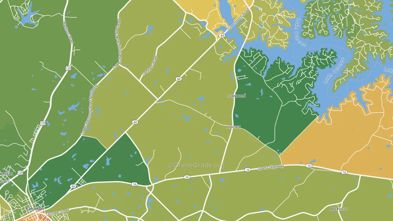 Phoenix, GA Map of Drug-Related Crime Rates
