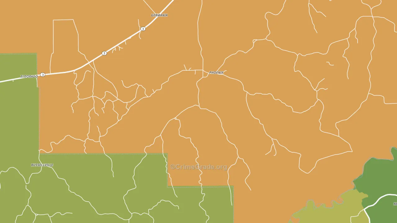 Phoenix, MS Map of Drug-Related Crime Rates