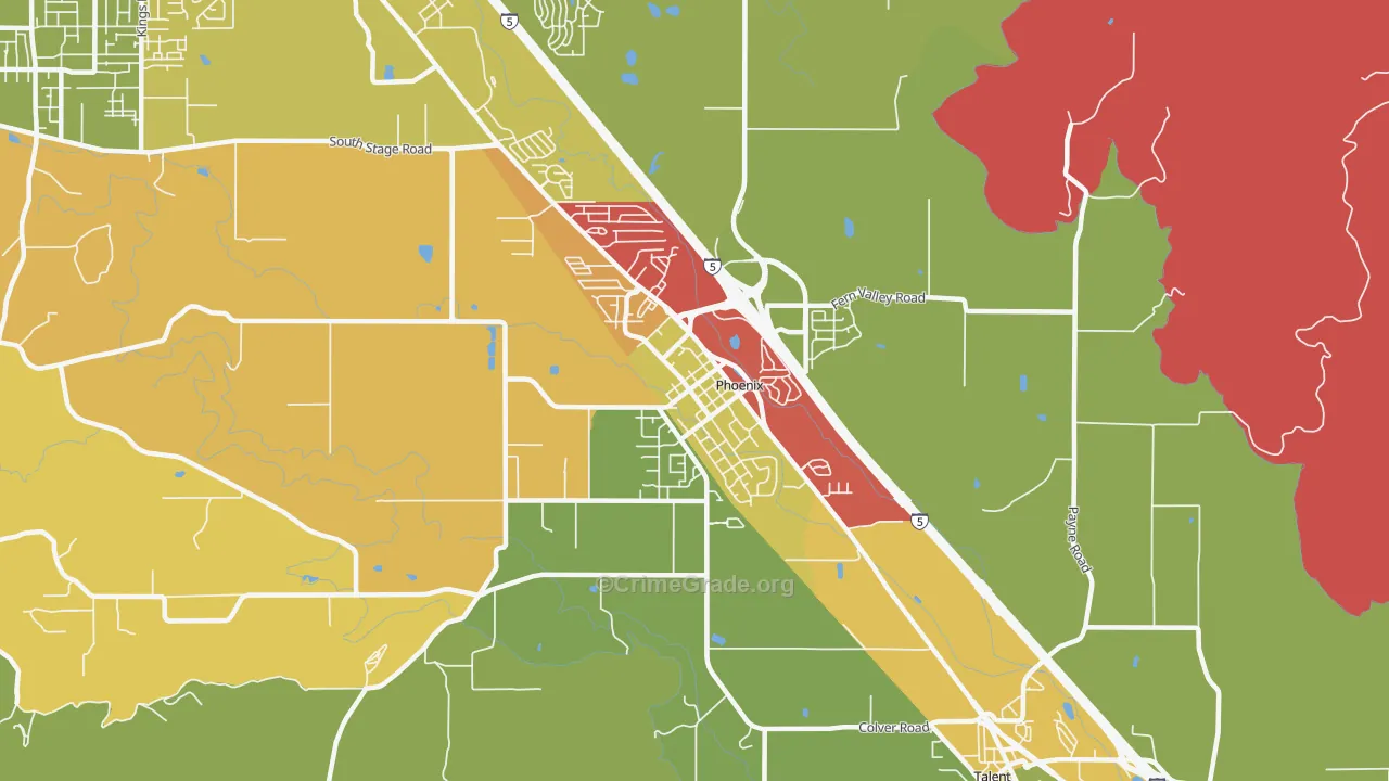Phoenix, OR Map of Drug-Related Crime Rates