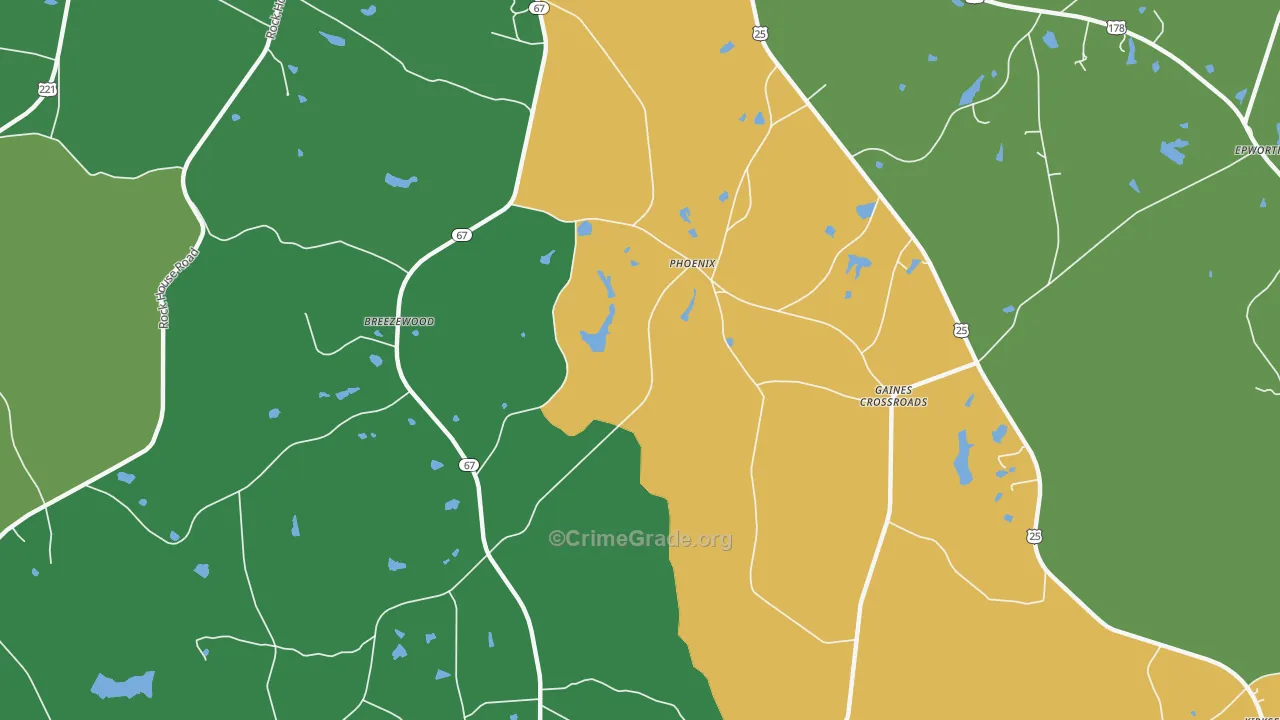 Phoenix, SC Map of Drug-Related Crime Rates