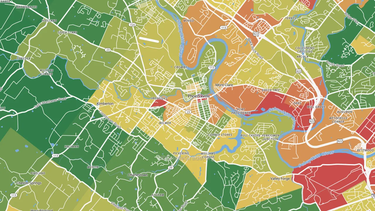 Phoenixville, PA Map of Drug-Related Crime Rates