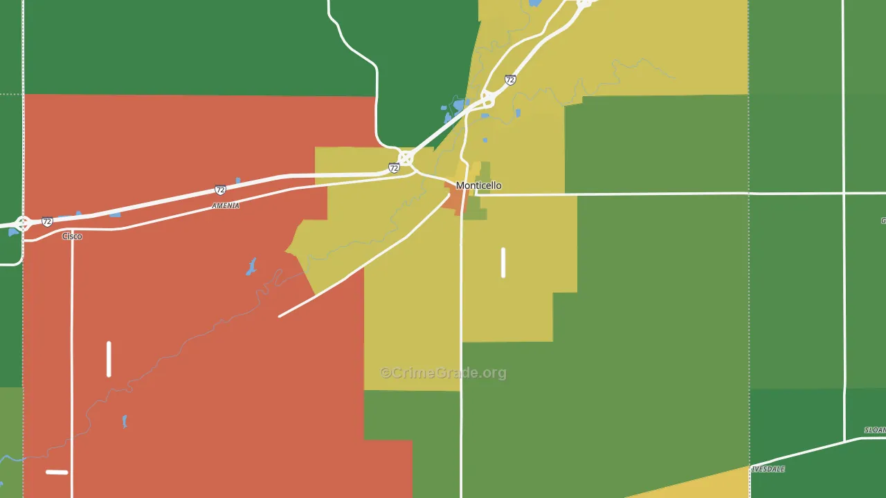 Piatt County, IL Map of Drug-Related Crime Rates