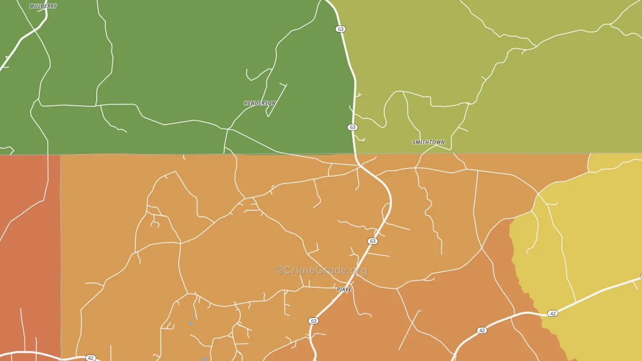 Piave, MS Map of Drug-Related Crime Rates