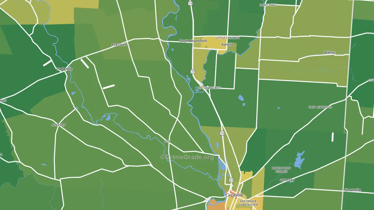 Pickaway County, OH Map of Drug-Related Crime Rates
