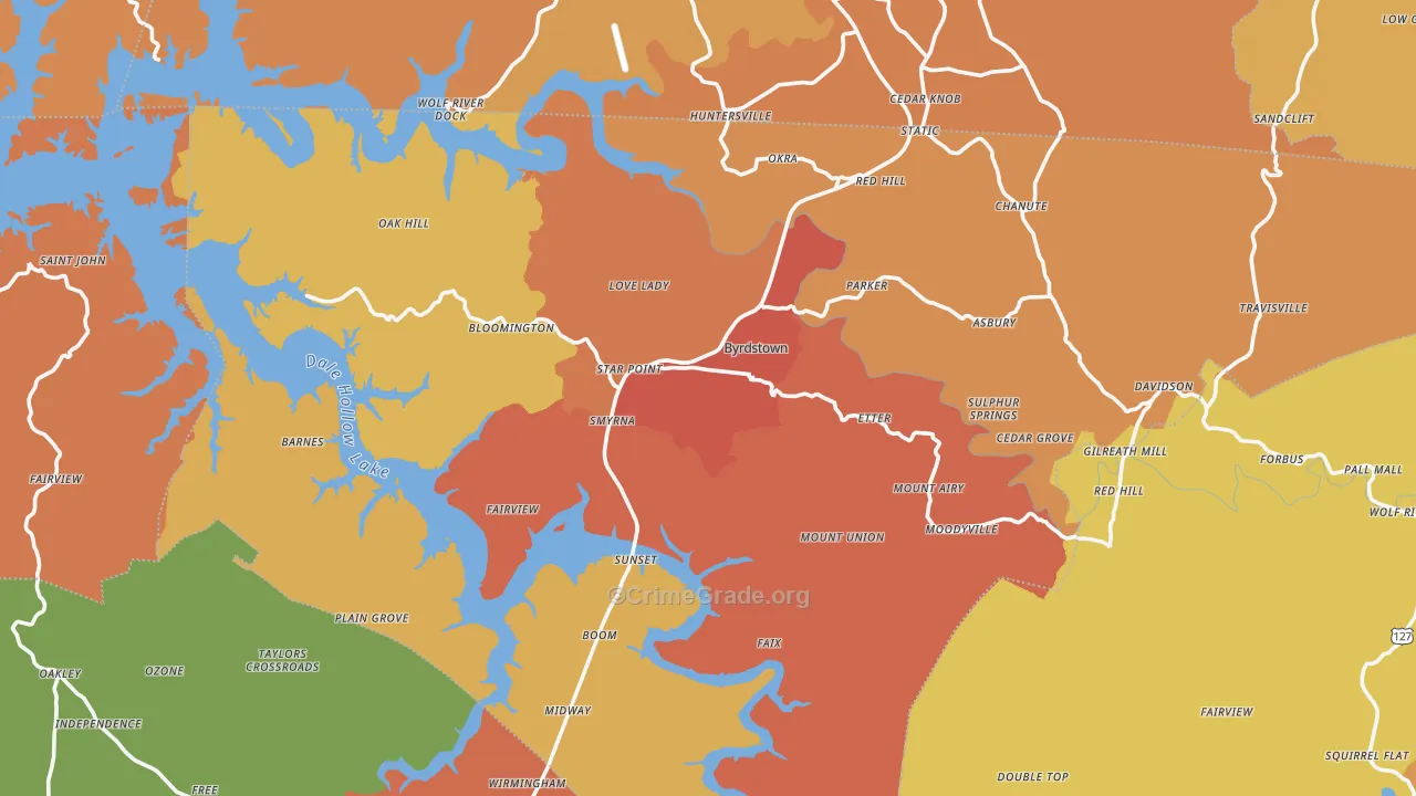Pickett County, TN Map of Drug-Related Crime Rates