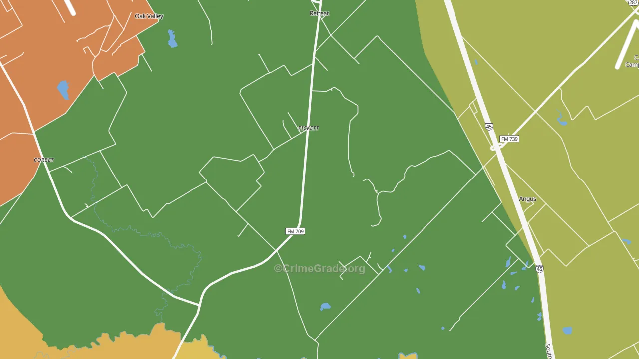Pickett, TX Map of Drug-Related Crime Rates