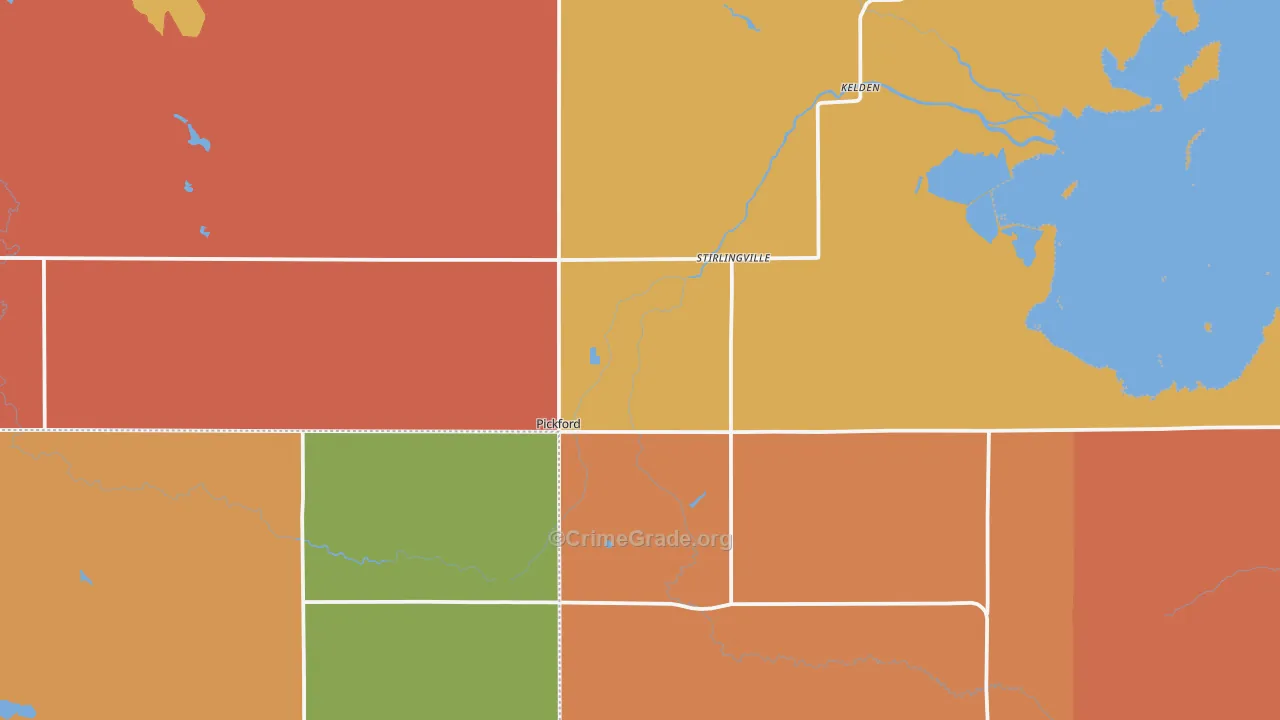 Pickford, MI Map of Drug-Related Crime Rates