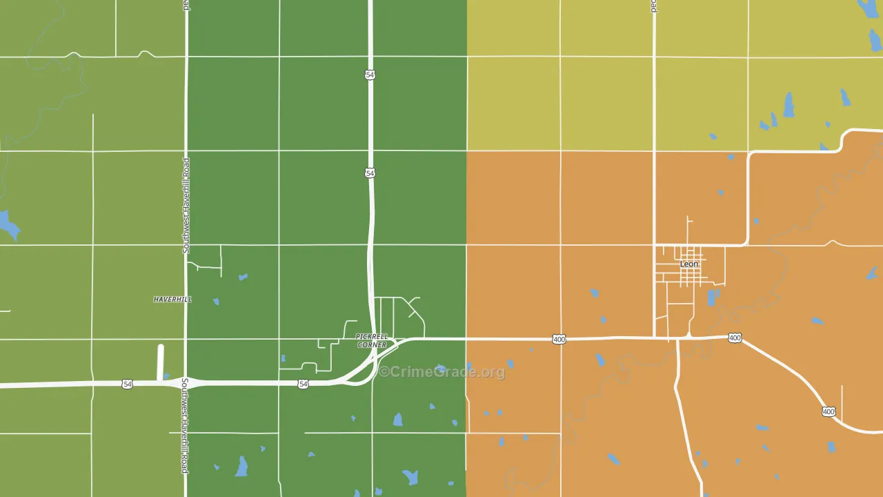Pickrell Corner, KS Map of Drug-Related Crime Rates