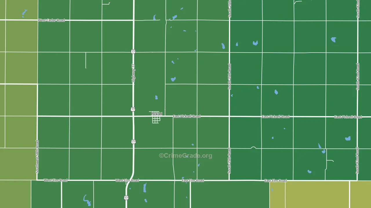Pickrell, NE Map of Drug-Related Crime Rates
