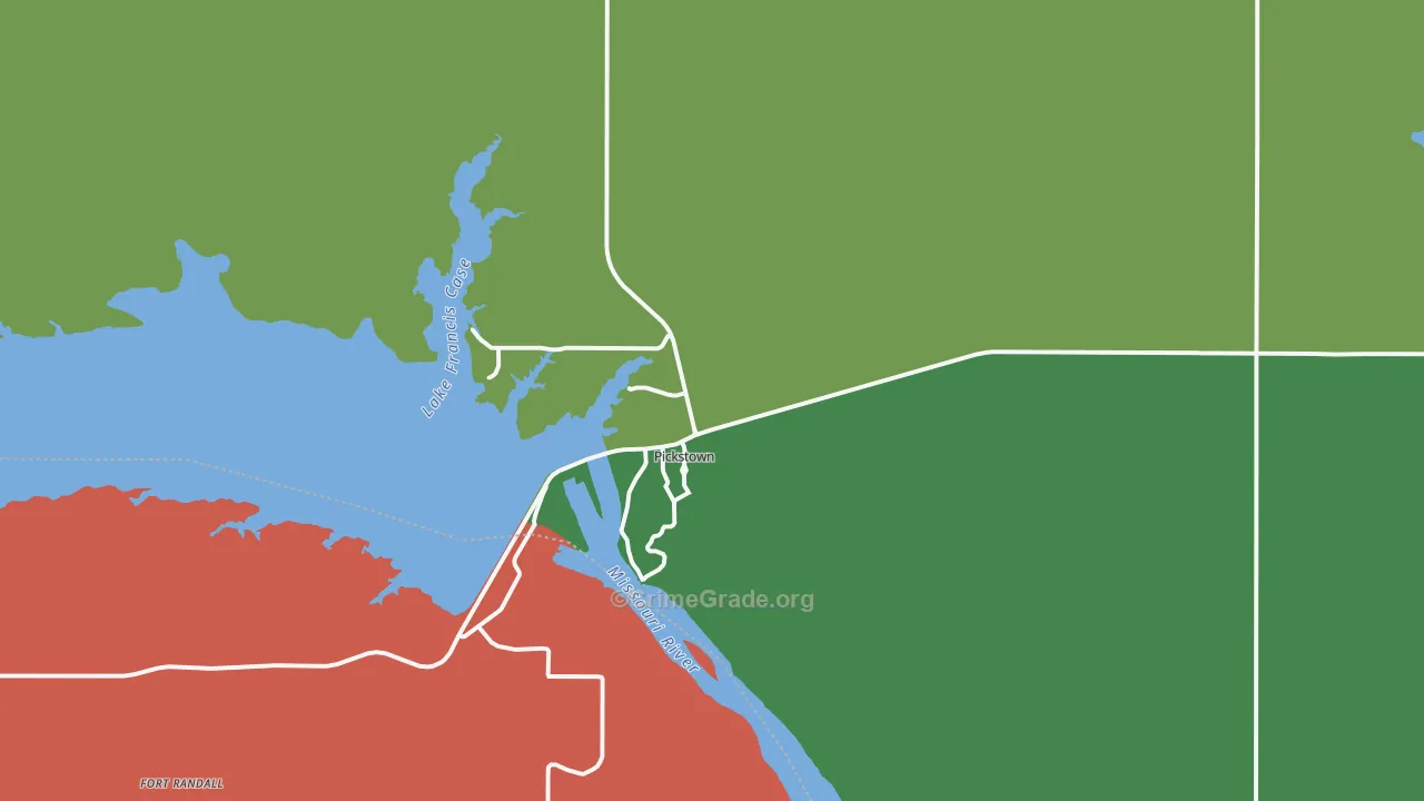 Pickstown, SD Map of Drug-Related Crime Rates