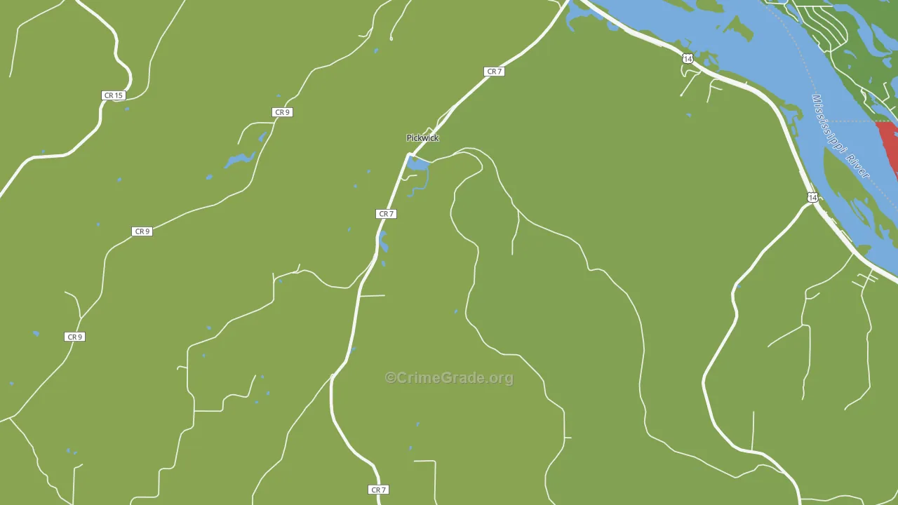 Pickwick, MN Map of Drug-Related Crime Rates