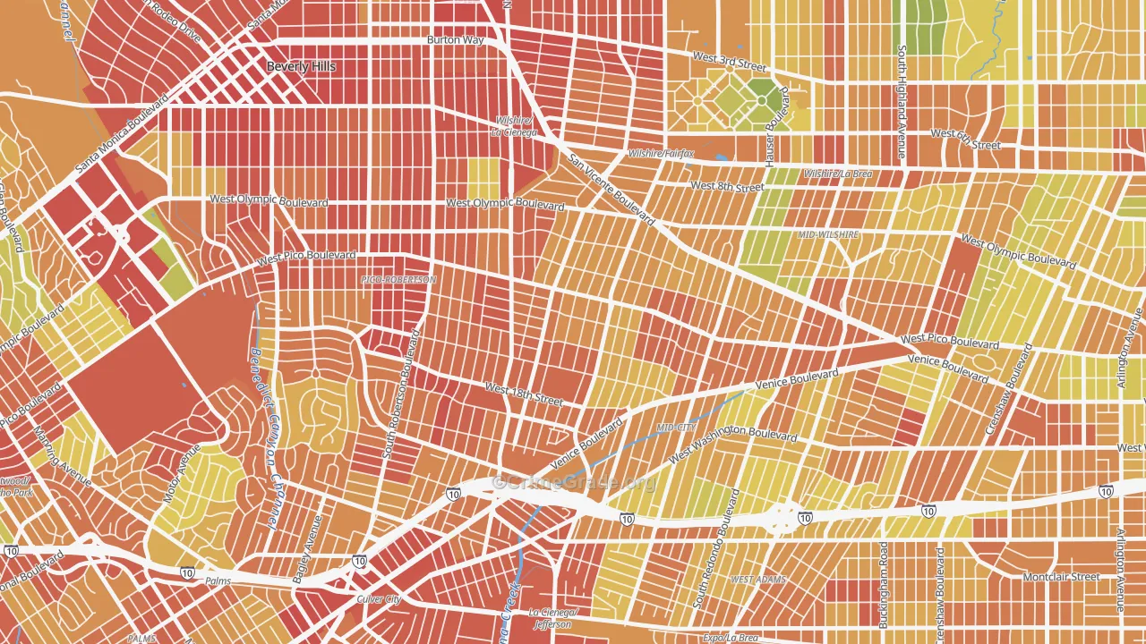 Pico-Robertson, Los Angeles, CA Map of Drug-Related Crime Rates