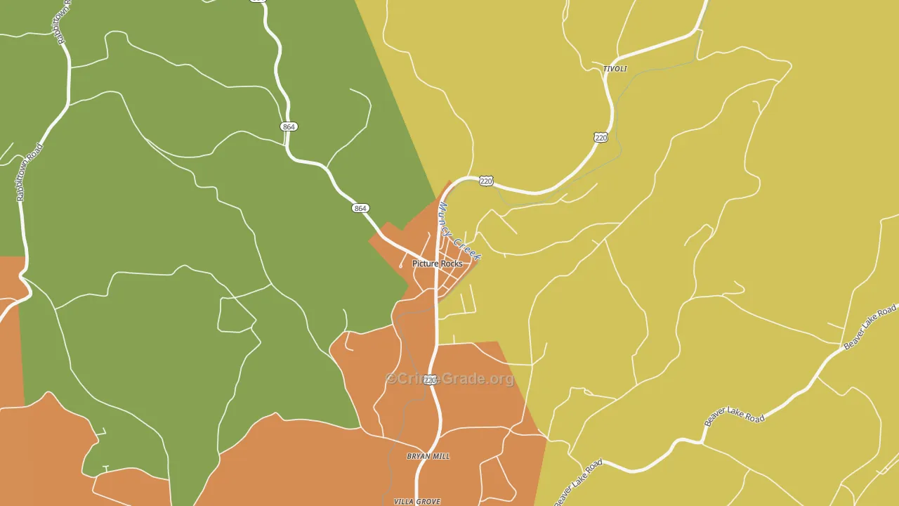 Picture Rocks, PA Map of Drug-Related Crime Rates