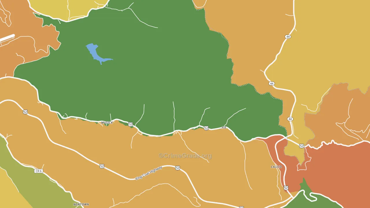 Pie, WV Map of Drug-Related Crime Rates