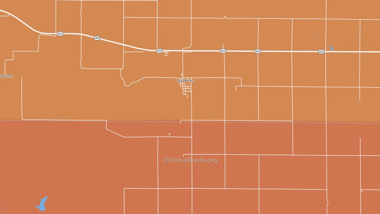 Piedmont, KS Map of Drug-Related Crime Rates