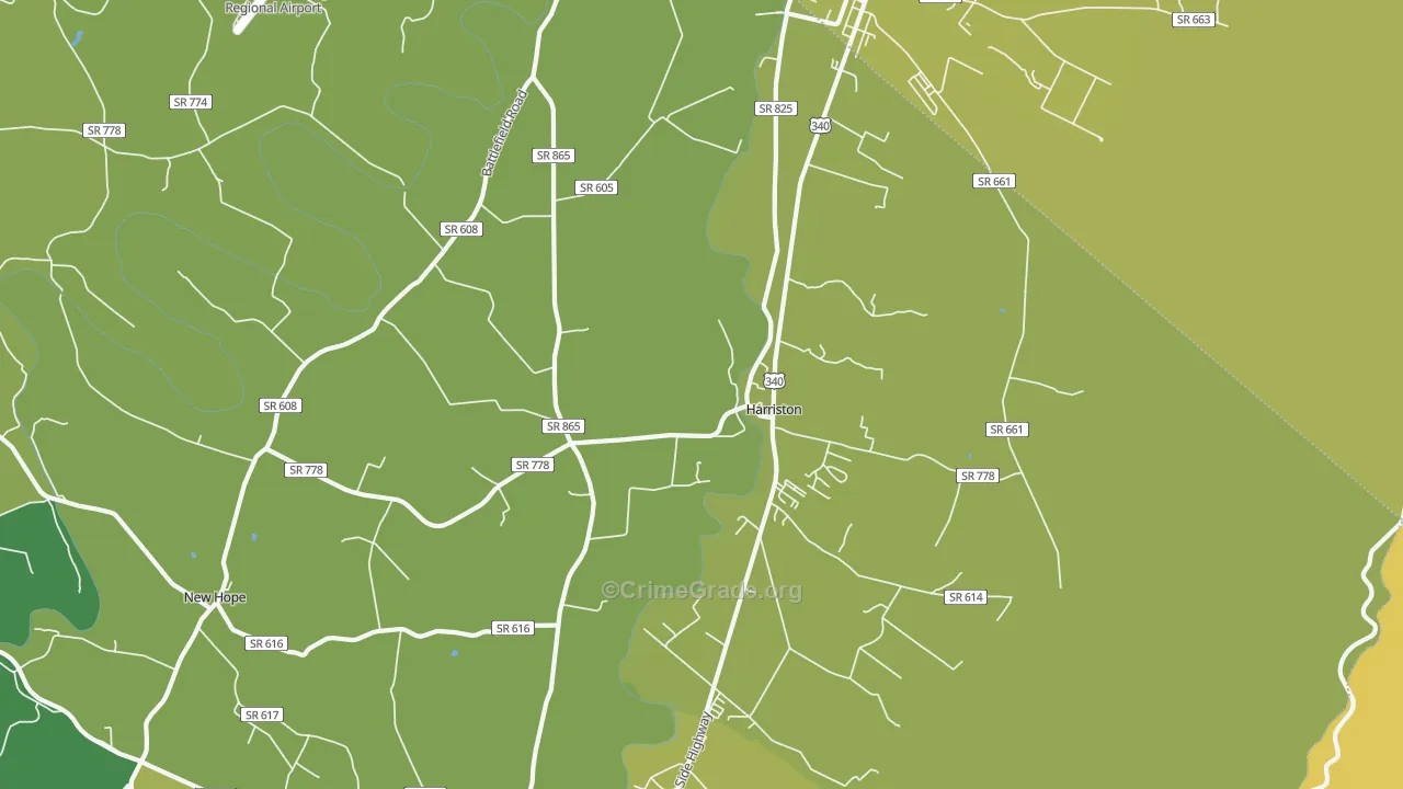 Piedmont, VA Map of Drug-Related Crime Rates