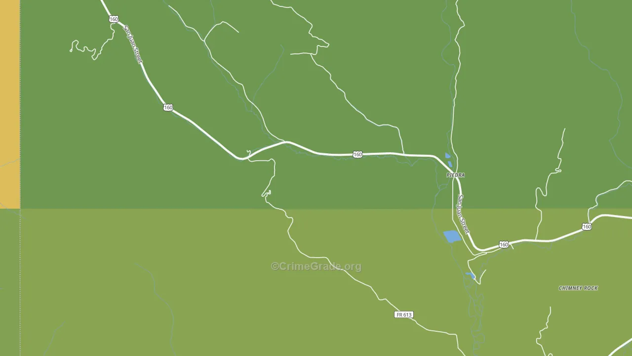 Piedra, CO Map of Drug-Related Crime Rates