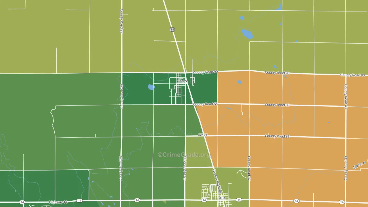 Pierce, CO Map of Drug-Related Crime Rates