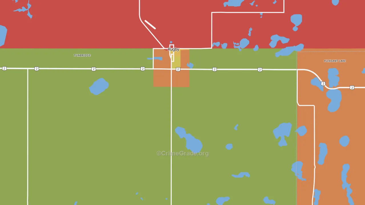 Pierce County, ND Map of Drug-Related Crime Rates