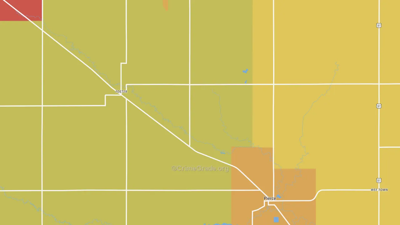 Pierce County, NE Map of Drug-Related Crime Rates