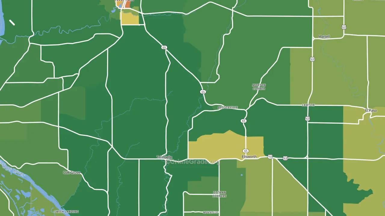 Pierce County, WI Map of Drug-Related Crime Rates