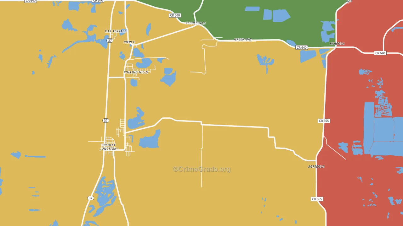 Pierce, FL Map of Drug-Related Crime Rates