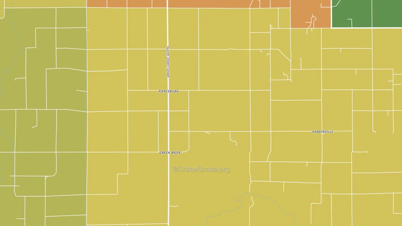 Pierceburg, IL Map of Drug-Related Crime Rates