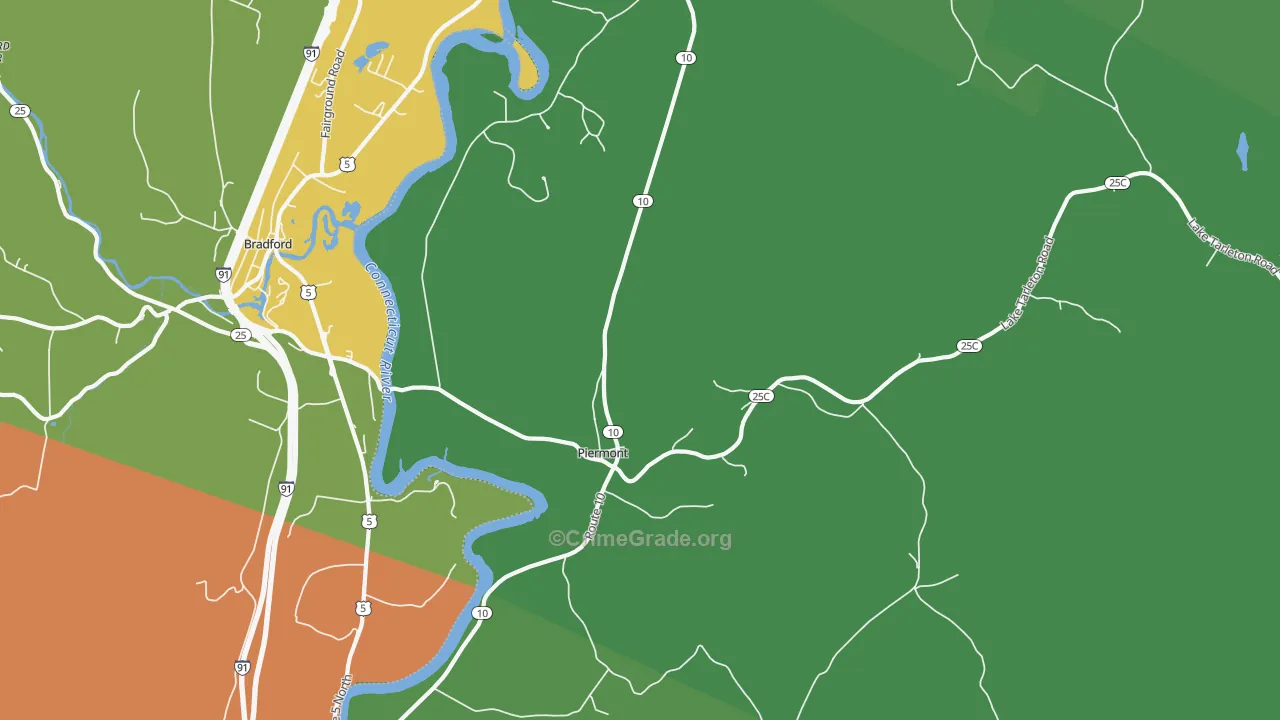 Piermont, NH Map of Drug-Related Crime Rates