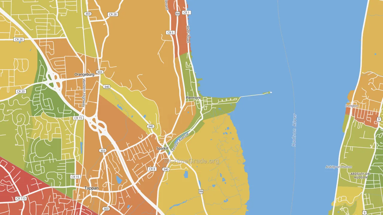 Piermont, NY Map of Drug-Related Crime Rates