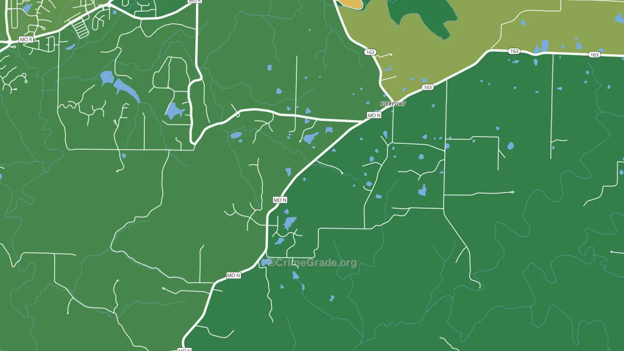 Pierpont, MO Map of Drug-Related Crime Rates