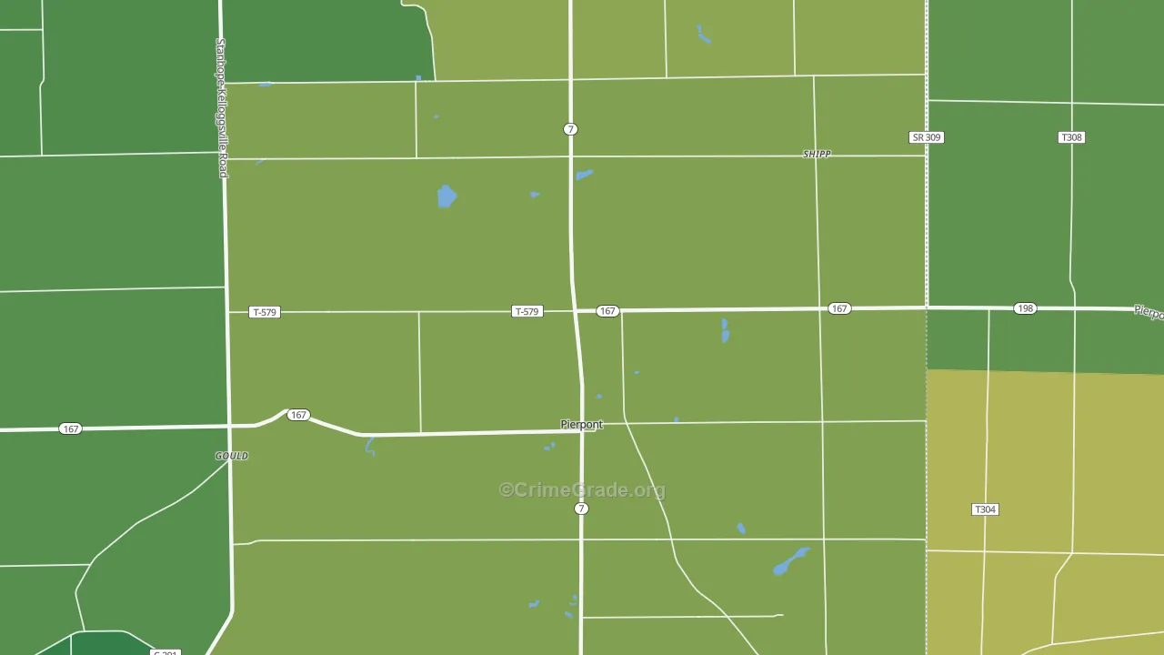 Pierpont, OH Map of Drug-Related Crime Rates